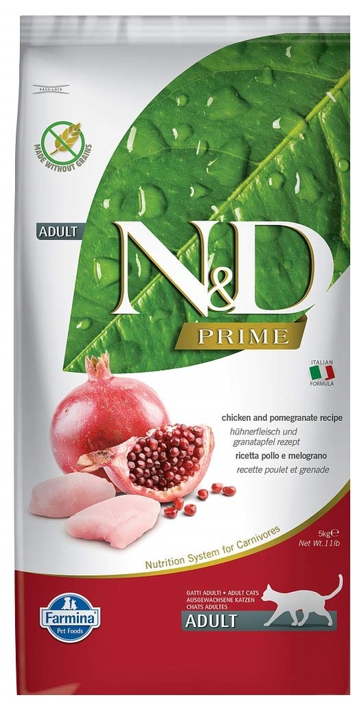 N&D Cat Chicken & Pomegranate Adult 成貓專用 天然無殼物系列 雞及石榴味 5kg