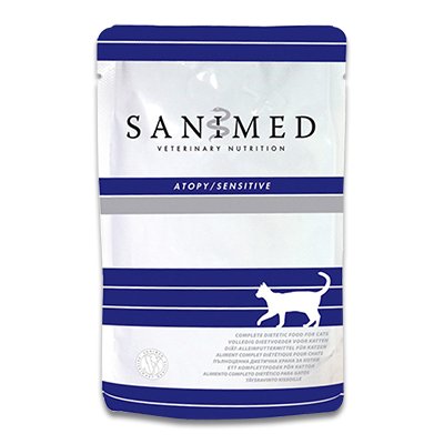 SANIMED 貓用治療皮膚過敏/敏感配方濕糧 魚肉味 100g x 12  包