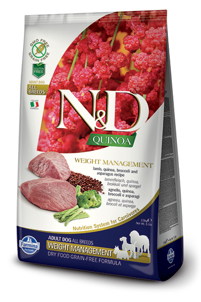 Farmina N&D Dog Quinoa Weight Management Lamb Adult 成犬專用 天然無殼物系列 體重管理配方 藜麥及羊肉 2.5kg