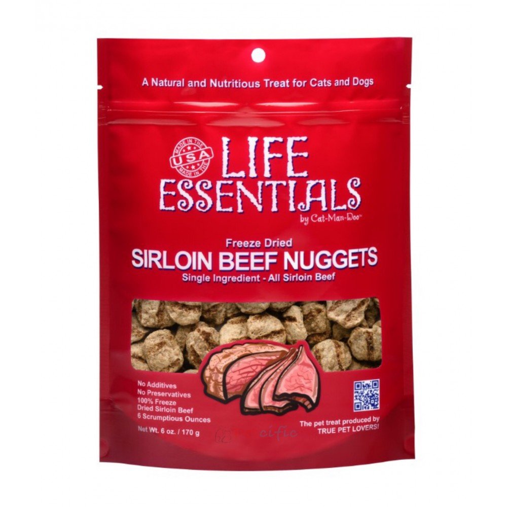Cat-Man-Doo Life Essentials Freeze Dried Sirloin Beef Nuggets 凍乾脫水沙朗牛肉粒 3oz 美國製造