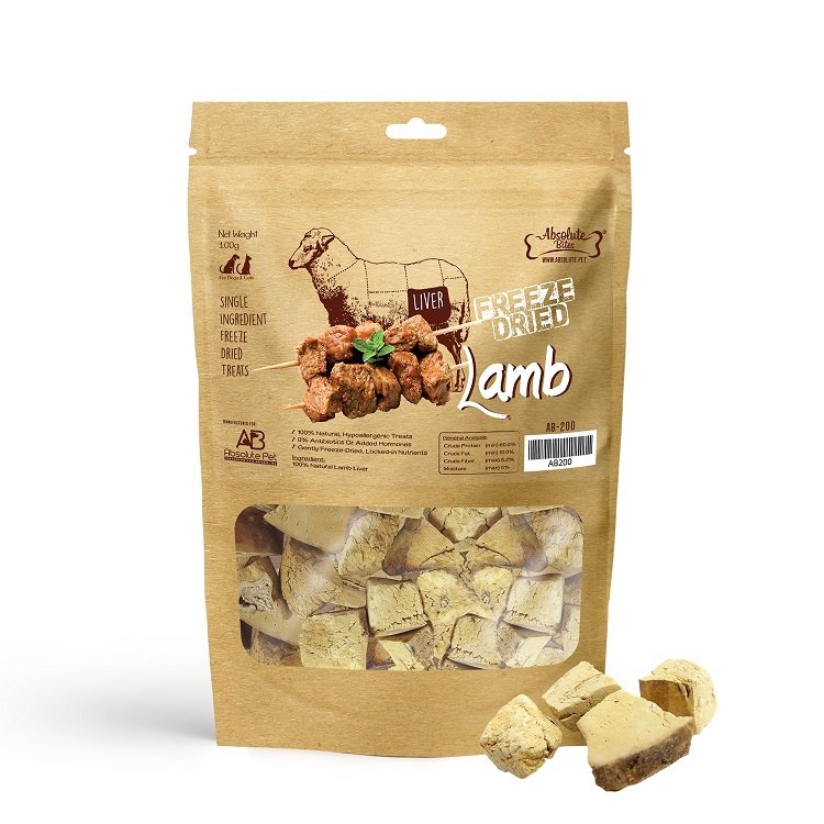 Absolute Bites 天然凍乾原塊滋味羊肝 狗零食 50g