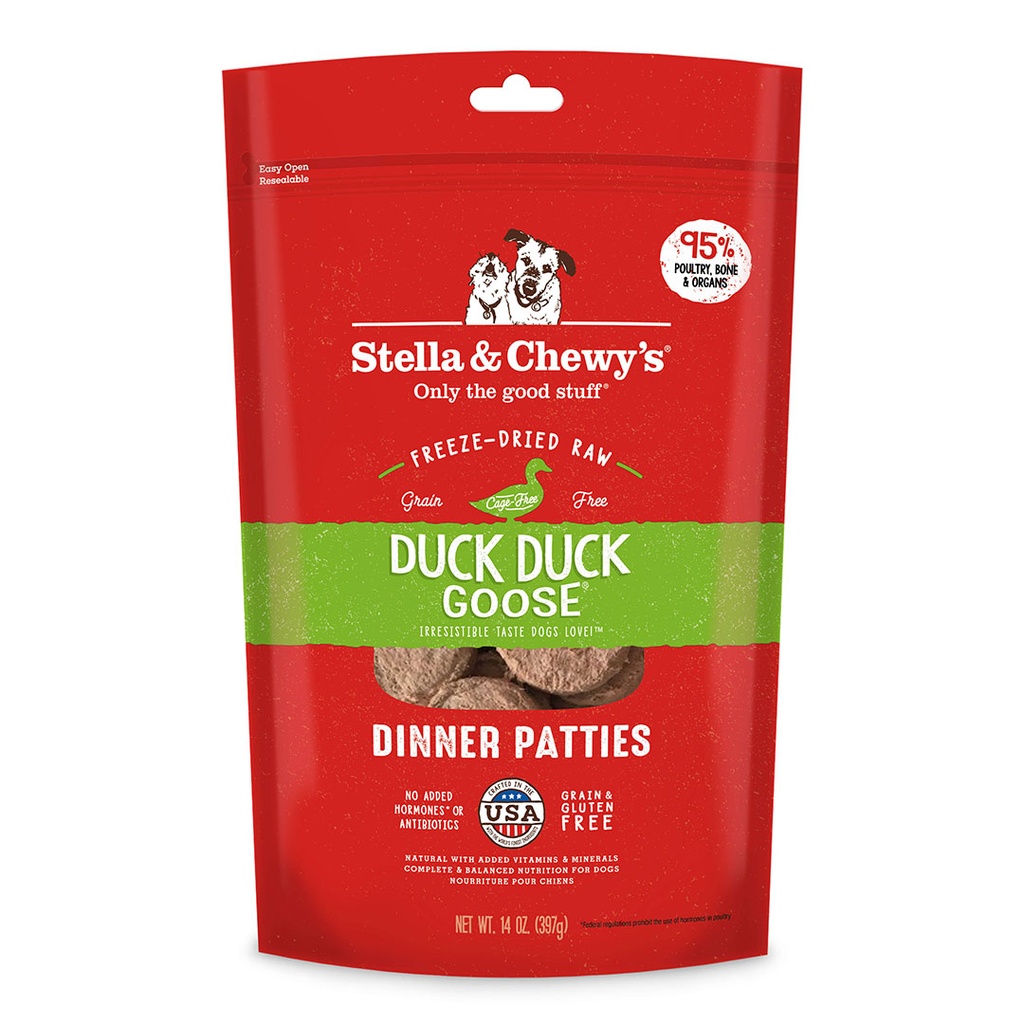 Stella & Chewy's 狗凍乾生肉主糧 Duck&Goose Dinner鴨朋鵝友(鴨肉及鵝肉配方)14oz