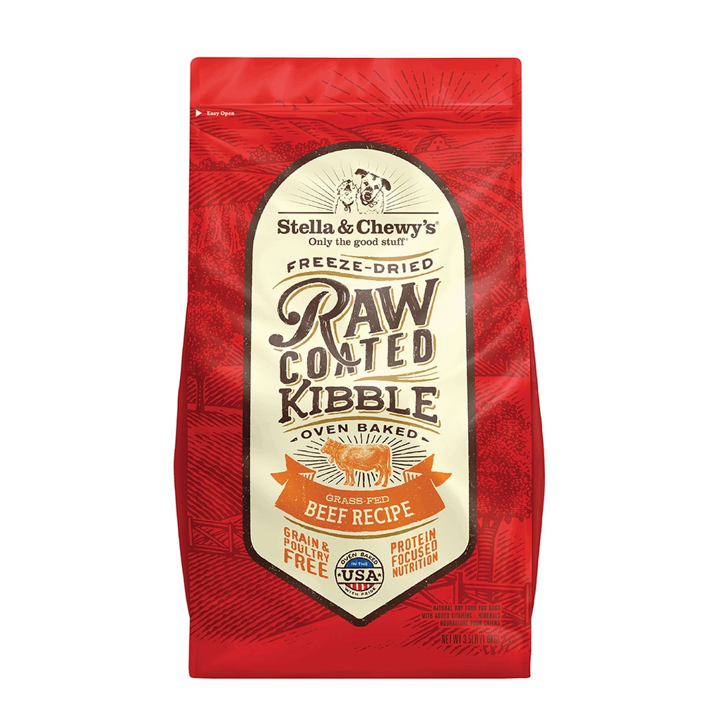 Stella & Chewy's Raw Coated Baked Kibble Dogs(Grass-Fed beef ) 22lbs