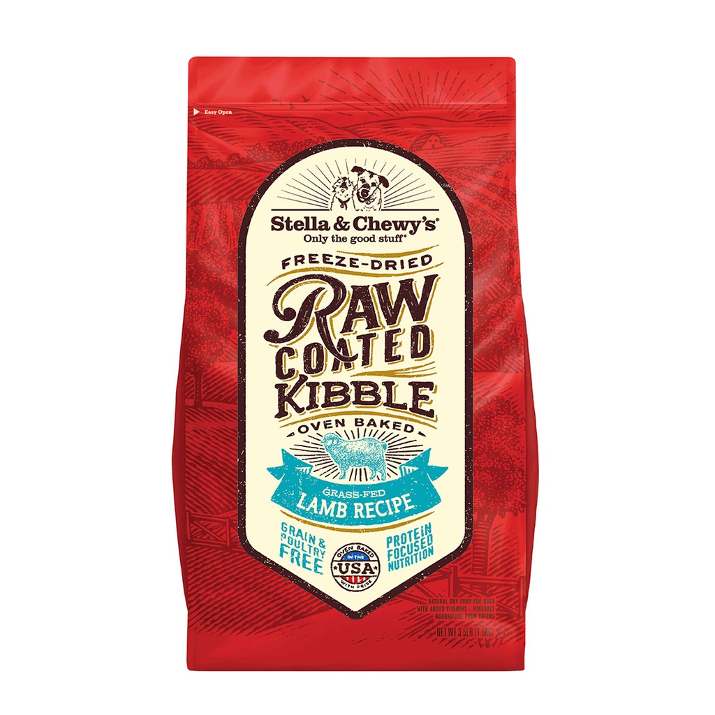 Stella & Chewy's Raw Coated Baked Kibble Grass-Fed Lamb Recipe 22lbs