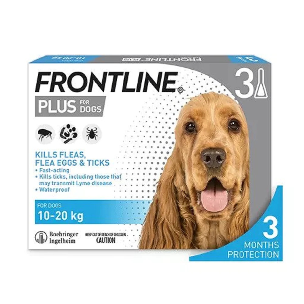 FRONTLINE Plus 殺蚤除牛蜱滴劑 中型狗 (10-20kg) 3支裝