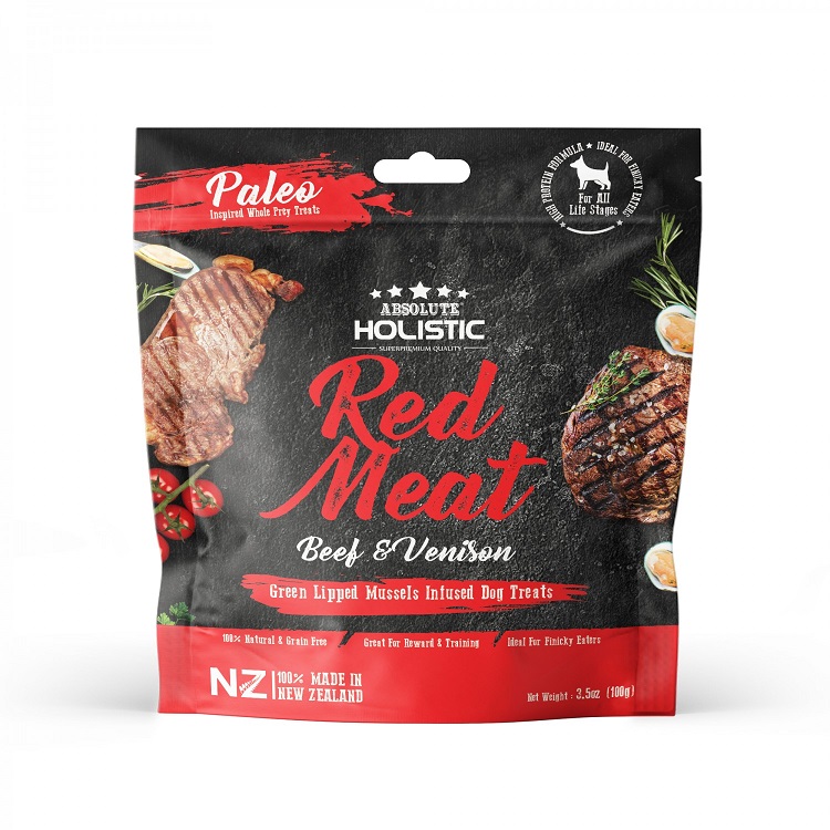 Absolute Holistic Air Dried Red Meat(Beef + Venison) Dog Treats 100g
