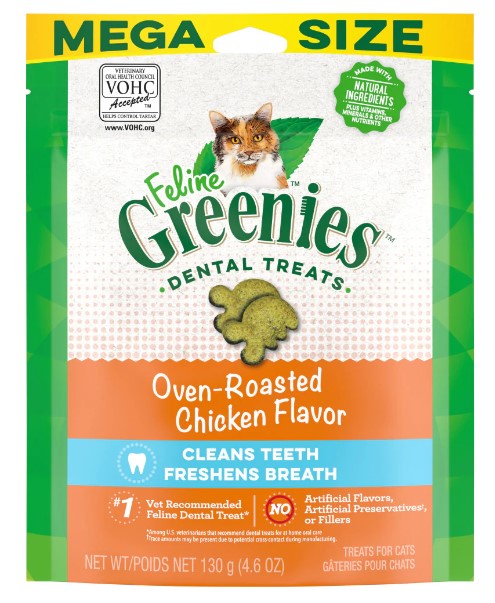 Greenies Cat Dental Treats (Oven-Roasted Chicken Flavor) 130g
