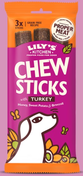 Lily's Kitchen Chew Sticks with Turkey for Dogs 120g