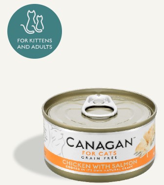 CANAGAN 原之選 無穀物 雞肉及三文魚味 貓主食罐 75g