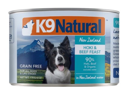 K9Natural Beef & Hoki 牛肉及藍尖尾鱈魚盛宴 170g