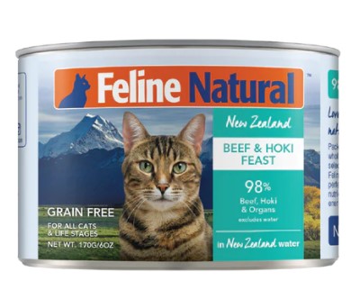 Feline Naturals Beef & Hoki Feast Can For Cat 170g