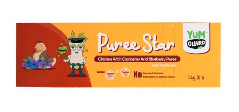 YUM GUARD - Yum Guard雞肉蔓越莓藍莓果泥貓零食 14克x6