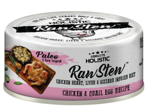 Absolute Holistic - RawStew Chicken & Quail Egg Wet Food 80g