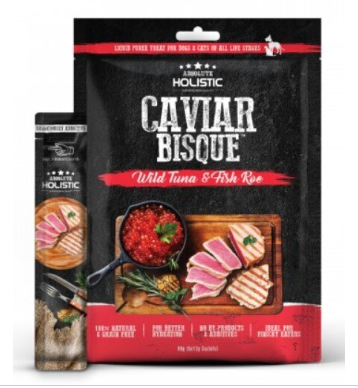 Absolute Holistic - Caviar Bisque Liquid Puree Treats (Wild Tuna & Fish Roe) for Dogs & Cats 12g x 5
