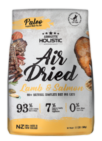 Absolute Holistic - Air Dried Cat Food Lamb and Salmon 500g