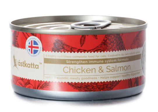 ASTKATTA Chicken & Sockeye Salmon Complete (Immune System) Adult Cat Wet Food 80g