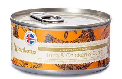 ASTKATTA 白鏗吞拿、雞肉及紅蘿蔔 腸道護理主食配方 貓貓罐頭 貓糧 80g