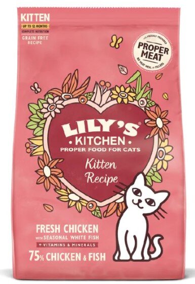 Lily's Kitchen - 天然無穀物 鮮雞及白魚 幼貓專用主食乾糧 800g