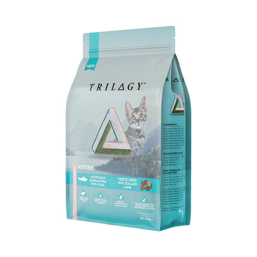 Trilogy - 澳洲尖吻鱸魚及吞拿魚+ 5%紐西蘭羊肺凍乾 無穀幼貓糧 1.2kg