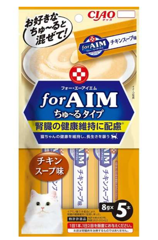 CIAO - AIM腎臟健康維持系列 氨基酸S18雞湯味 貓貓肉泥小食 8g x5