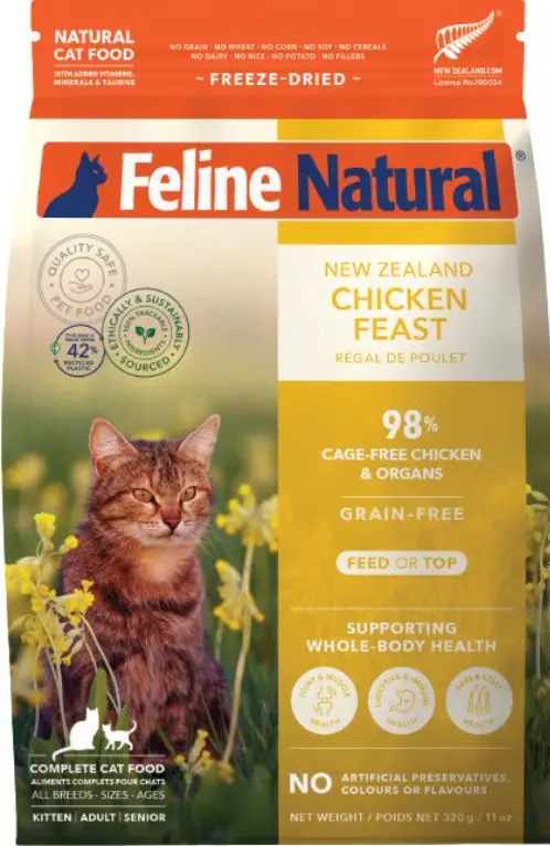Feline Natural Chicken Feast Freeze-Dried Cat Food 320g