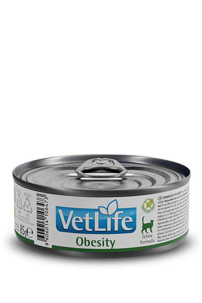 Vet Life Precription Diet OBESITY Canned Cat Food 85g x 12