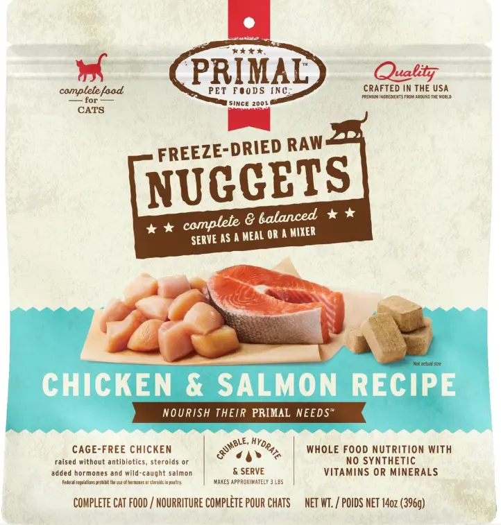 Primal Freeze Dried Cat Food - Chicken & Salmon Formula 14oz