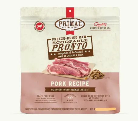 Primal Pronto 凍乾肉塊 豚肉配方 狗糧 16oz 