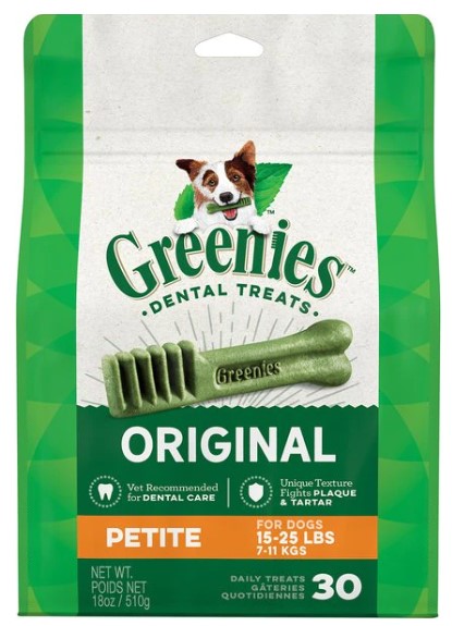 Greenies 原味潔齒骨 迷你犬(15-25磅)用 12oz (20支) 