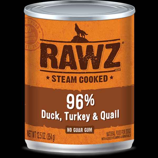 Rawz 96% Duck ,Turkey & Quail Pate Dog Can Food 354g x12
