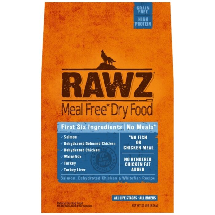 Rawz Dry Dog Food - Salmon, Dehydrated Chicken & Whitefish Recipe 20LB