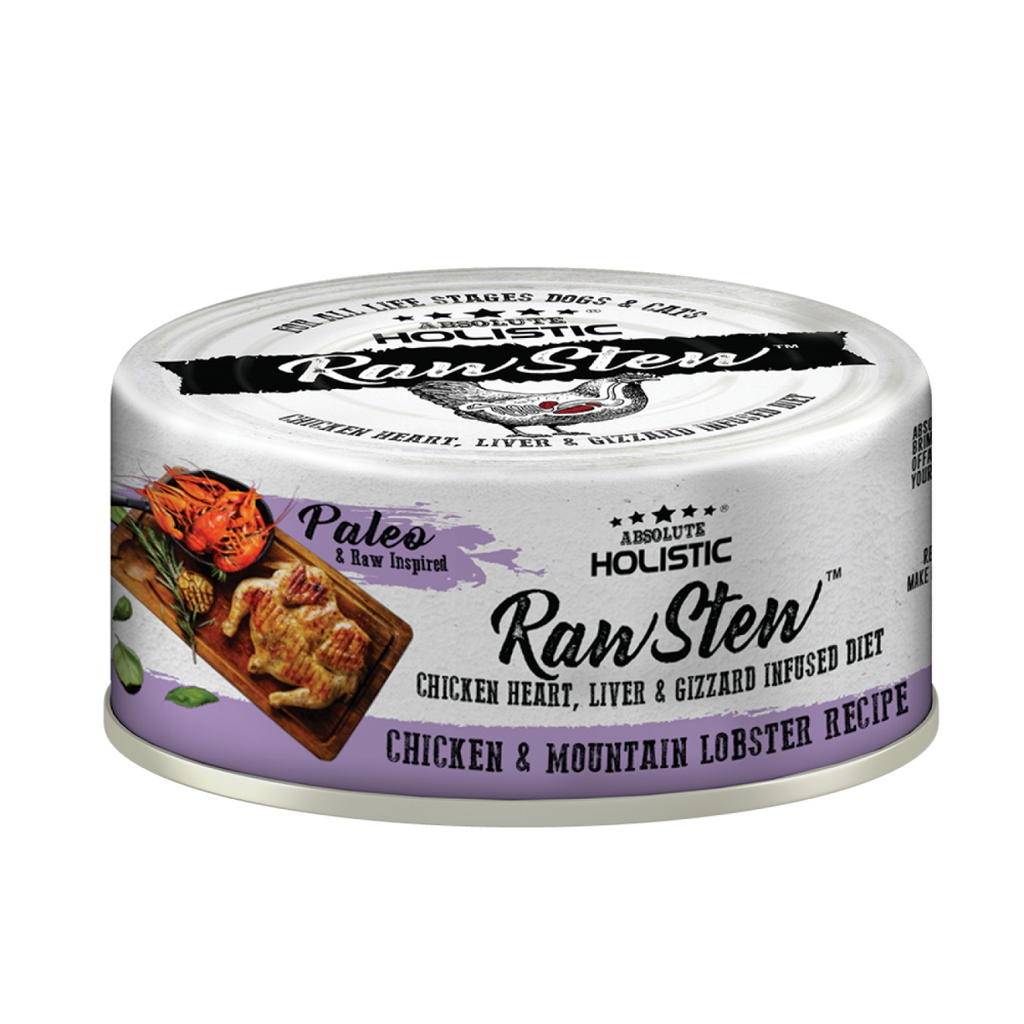 Absolute Holistic - Raw Stew Chicken & Mountain Lobster Grain-Free Canned Cat & Dog Food 80