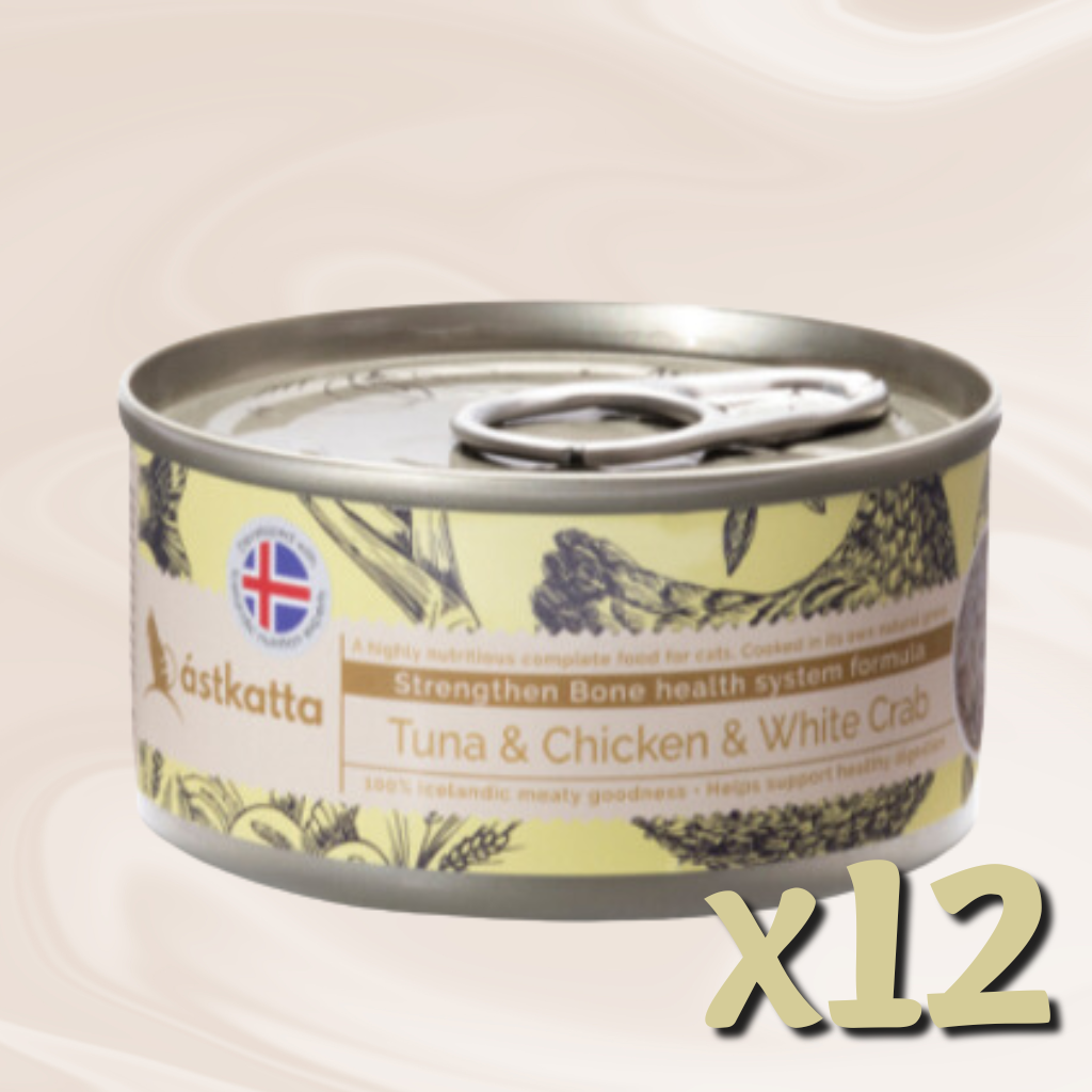 ástkatta - Tuna & Chicken & White Crab Strength Bone Health Formula Complete Cat Wet Food 80g X12