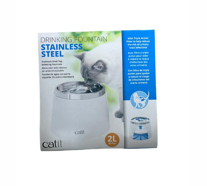 Catit Stainless Steel Top Drinking Fountain -2L #50023