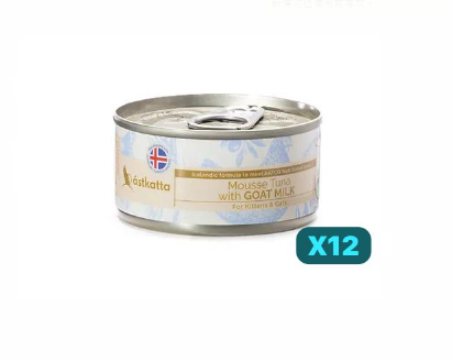 ástkatta - Goat Milk Tuna Mousse Cans for Cat & Kitten 80gx12