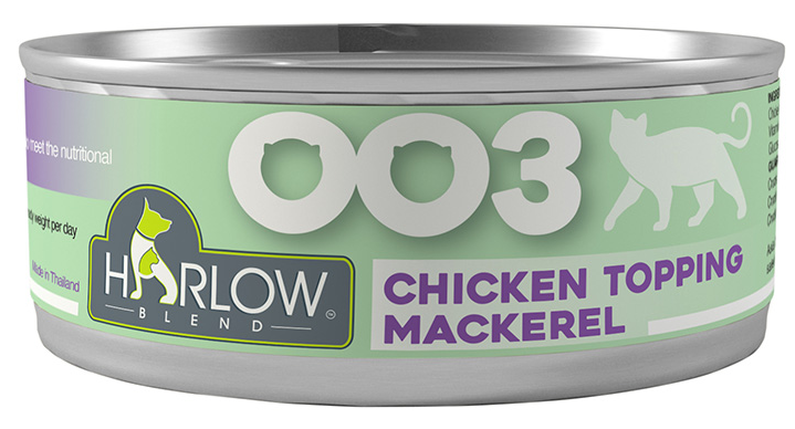 HarlowBlend - Chicken Topping Mackerel Canned Food for Cats 80g