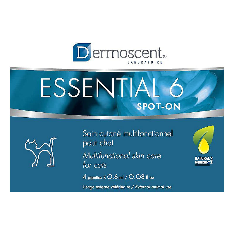 Dermoscent Essential 6 Spot-On 皮膚修護滴劑 貓用 日常洗潔護理及脂漏性角化皮膚護理系列 4X0.6ml  
