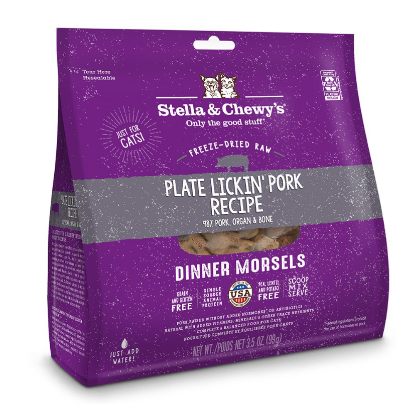 Stella & Chewy's Plate Lickin Pork Freeze-Dried Raw Dinner Morsels 99g