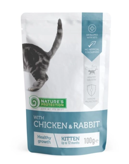 Nature's Protection Healthy Growth Wet Food (Chicken & Rabbit) for Kitten 100g