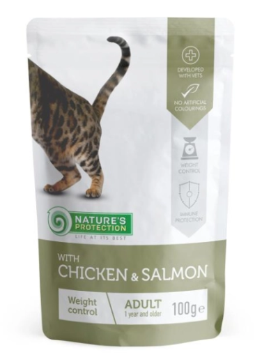 Nature's Protection Weight Control (Chicken & Salmon) Wet Food Adult Cats Cat Food 100g 