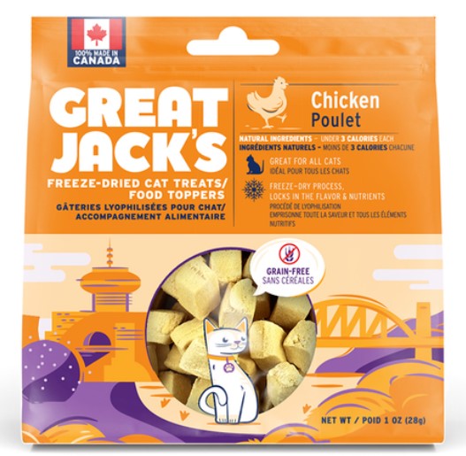 Great Jack's 無穀物 凍乾雞肉粒 貓貓小食1oz