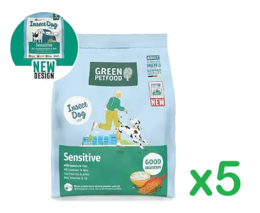 (原箱) Insect Dog Sensitive 蟲製防腸胃過敏狗糧 900g x5