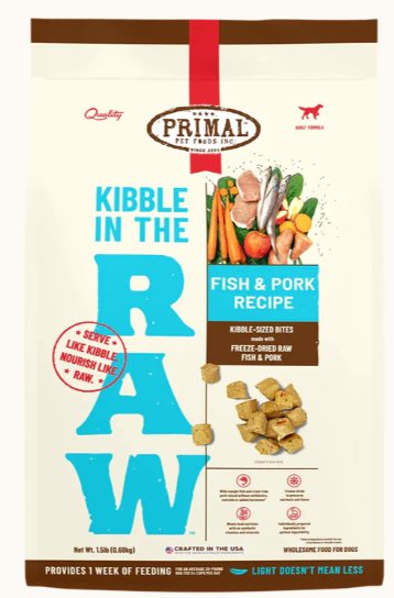Primal kibble in the Raw 魚和豬肉狗糧1.5lb