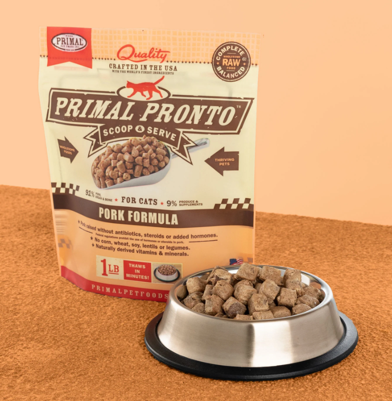 PRIMAL Pronto Frozen Pork Cat Food 1lb