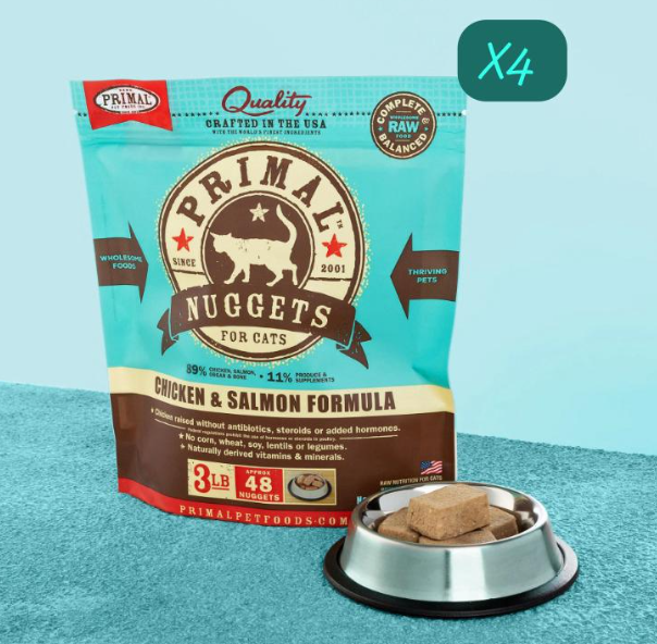Primal Nuggets 急凍肉磚貓糧 雞肉及三文魚配方 3lbX4
