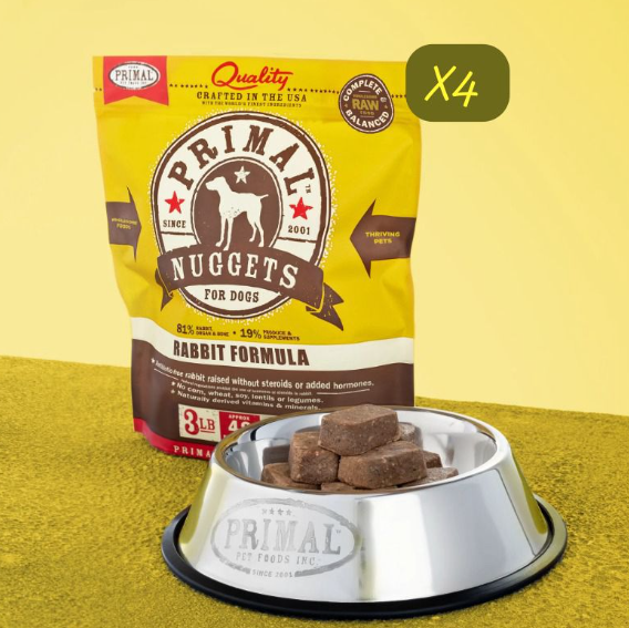 PRIMAL Nuggets 急凍肉塊狗糧 兔肉配方 3lbX4