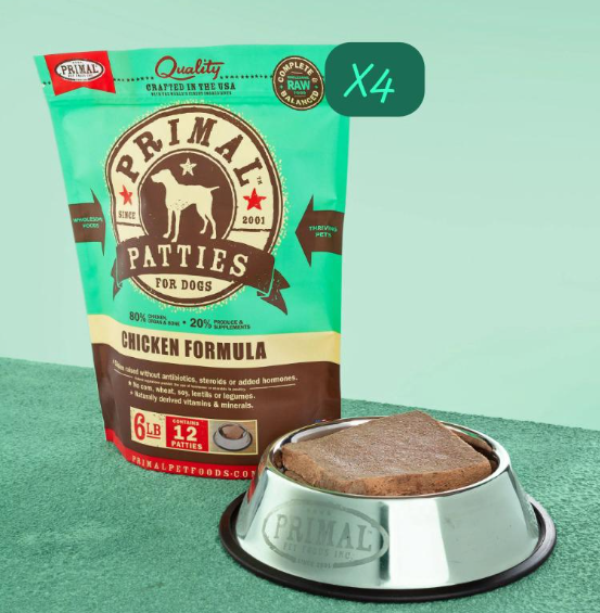 PRIMAL Patties 急凍肉餅狗糧 雞肉配方 6lbX4