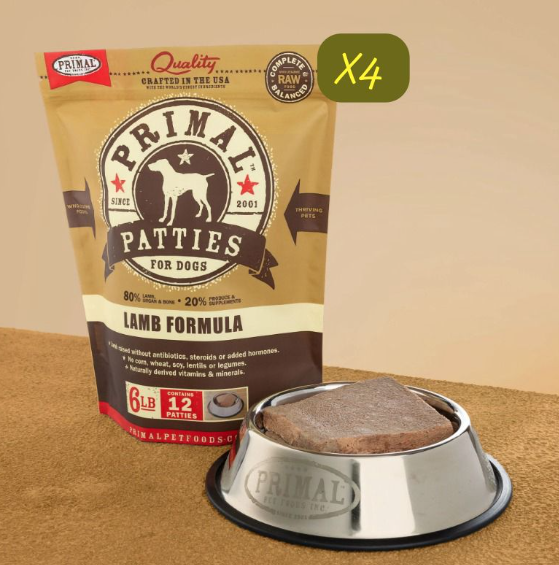 PRIMAL Patties 急凍肉餅狗糧 羊肉配方 6lbX4