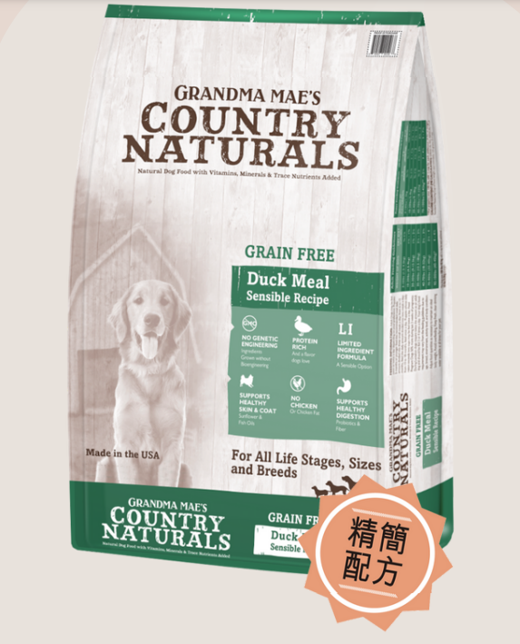 Country Naturals 無穀物鴨肉防敏配方 狗糧 4lb