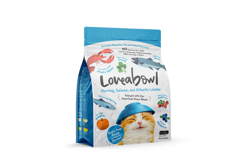 Loveabowl Grain-Free Herring, Salmon and Atlantic Lobster Recipe Dry Cat Food 1kg